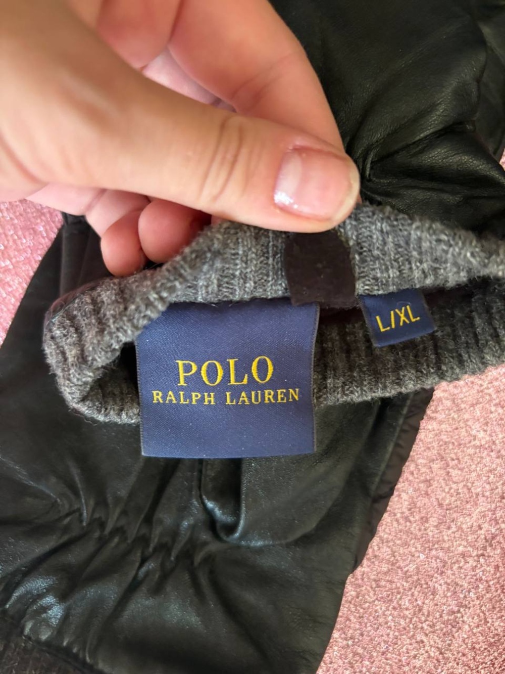 Polo by Ralph Lauren Black Leather Strap with Gold Snap